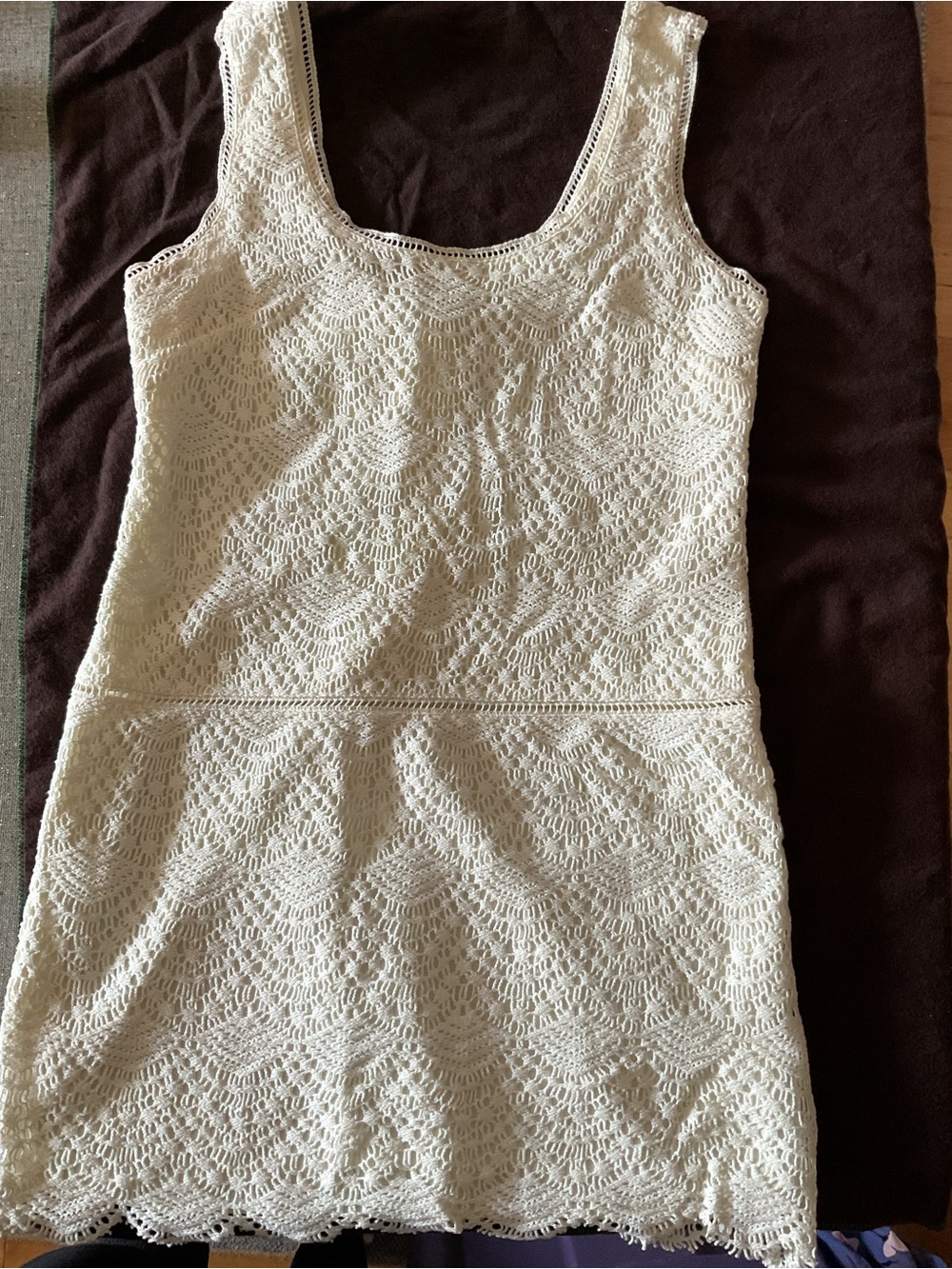 Juicy Couture Cream Crochet Mini Dress